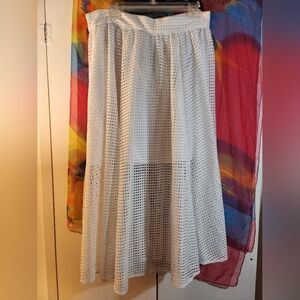 New York & Company White Maxi Skirt